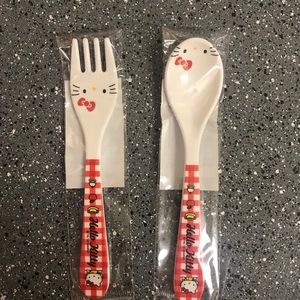 Hello kitty fork spoon set